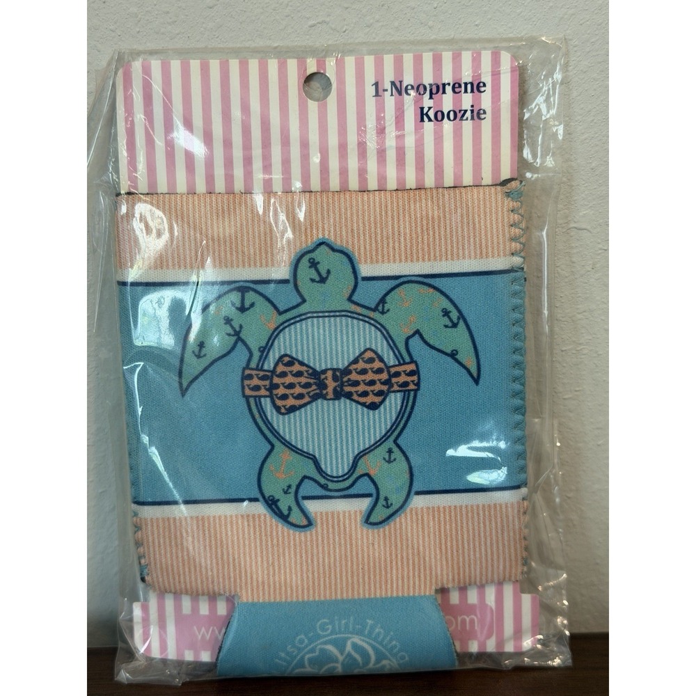 Lot of 3 itsa girl thing Insulated Can Neoprene Koozie New Sealed Turtle Anchor